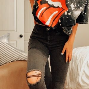 Black Distressed Jeans